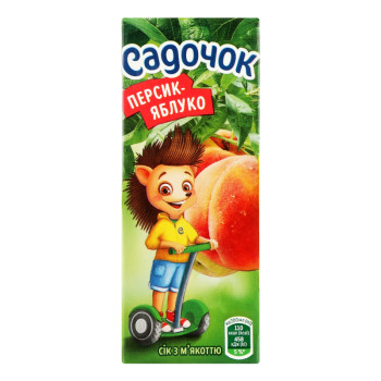Сік "Садочок" Персик-Яблуко з м'якоттю 200мл (4823063126496)
