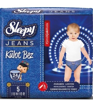 Підгузки-трусики Sleepy Jeans Jumbo Junior 11-18 кг 24шт.  (8681212064893)