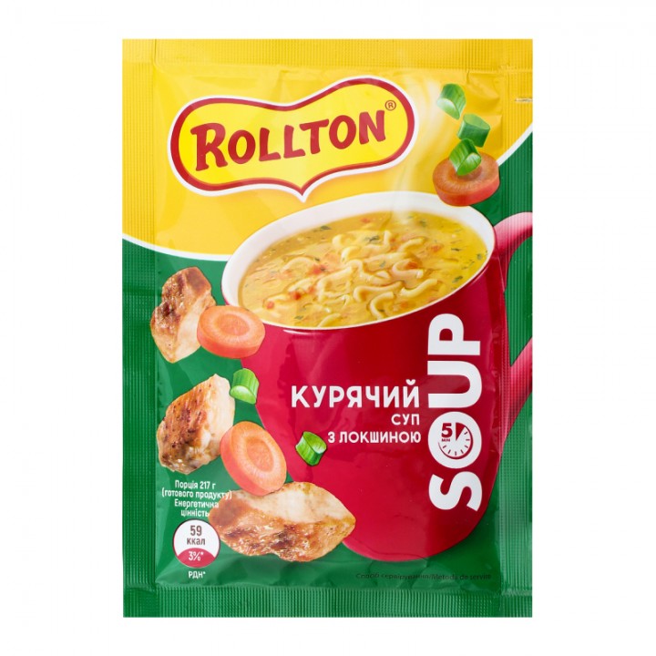  Суп Курячий Rollton з локшиною 17г (4820179254358)
