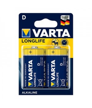 Батарейки Алкалінові VARTA D Longlife BLI 2 шт. (4008496525348)