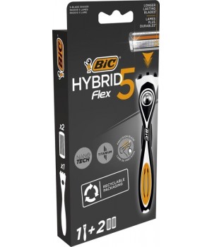 Станок для гоління BIC Flex 5 Hibrid з 2 змінними картриджами чоловічий  (3086123644922)