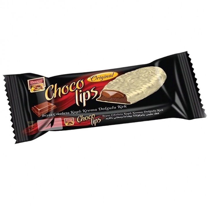 Пирожное Saray Chocolips с какао с кремовой начинкой в глазури из белого шоколада 35 г (8690705432736)