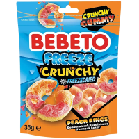 BEBETO Конфеты-кранчи "Персиковые кольца" 35 г (8690146182276)