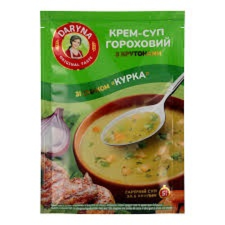 Крем-суп Daryna гороховий зі смаком Курка з крутонами 18 г  (4820286440101)