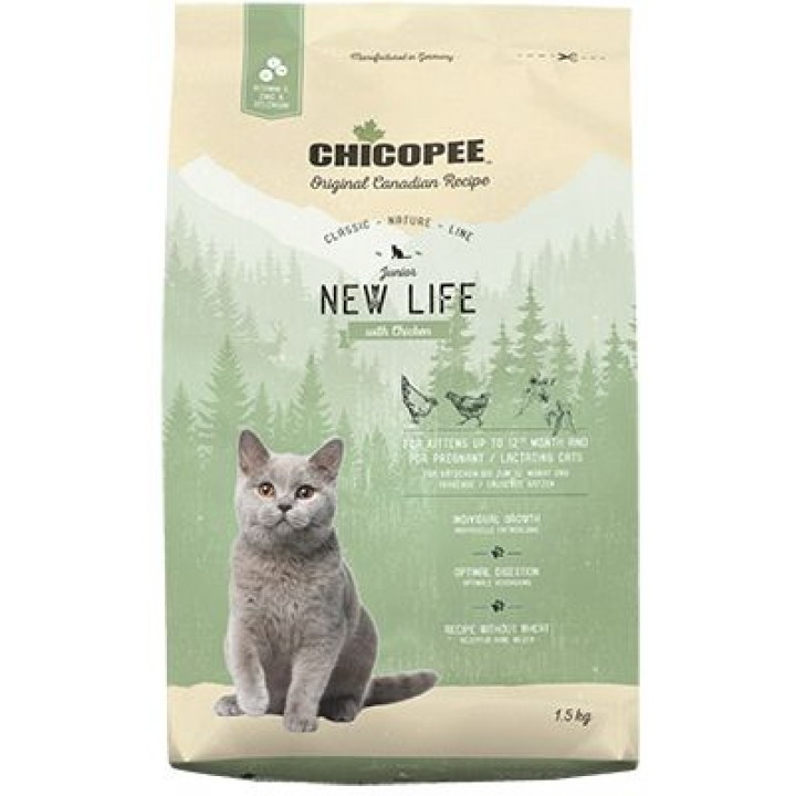 Сухий корм для котів Chicopee CNL JUNIOR New Life Chicken з куркою 1,5 кг (4015598017916)