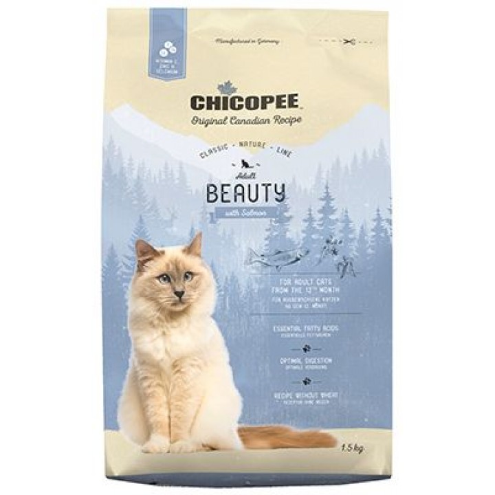 Сухий корм для котів Chicopee CNL Cat Adult Beauty Salmon Adult з лососем 15 кг (4015598017954)