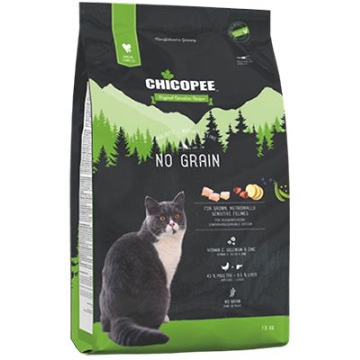 Сухой корм для котов Chicopee HNL Cat No Grain Adult с птицей и печенью 1,5 кг (4015598018128)