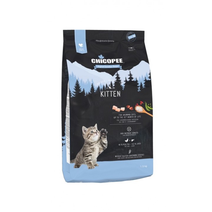 Сухой корм для котят Chicopee HNL Kitten с птицей и печенью 1,5 кг (4015598020695)