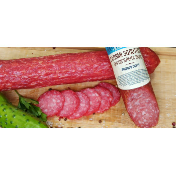 Салями Золотистая люкс ТМ "МЯСОЛЮБ" Сыровяленая в/с. ~0,13/~0,25 г