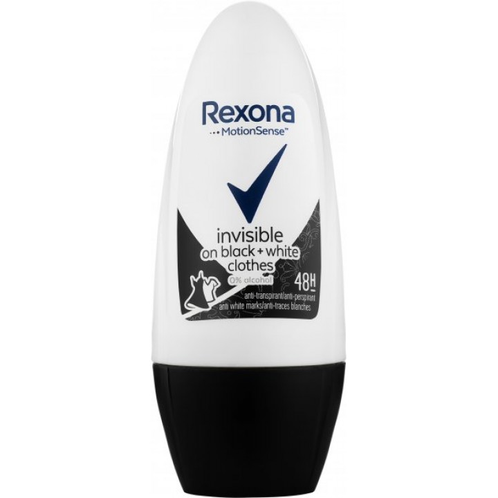 Антиперспірант роликовий Rexona Невидимий на чорній і білій одежі 50 мл (8710847860843) 