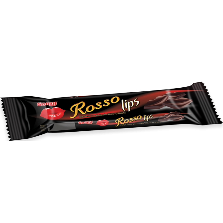 Шоколад молочный Saray Rosso Lips с шоколадной начинкой 24 г (8690705050794)