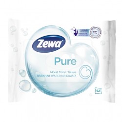 Вологий туалетний папір Zewa Pure Moist, 42 шт. (7322540796582)