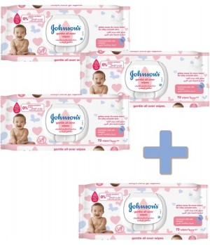 Промо-набір Johnson's Baby Дитячі вологі серветки Ніжна турбота 72 шт (3+1) (3574661674407)