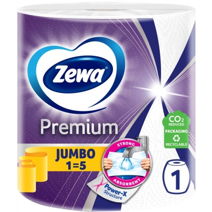 Бумажные полотенца Zewa Jumbo Premium 3 слоя 1 рулон (7322541192017)