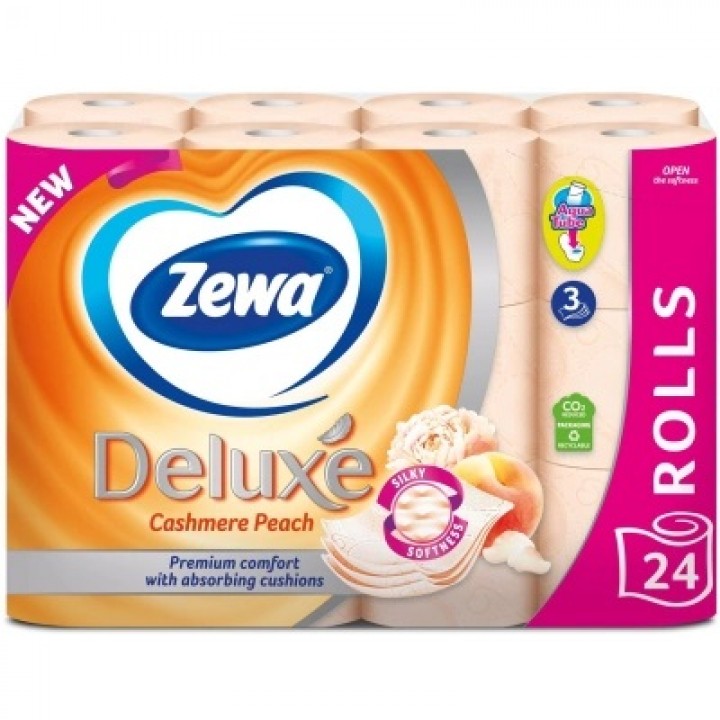 Бумага туалетная Zewa Deluxe Персик 3 слоя 24 рулона (7322541171814)