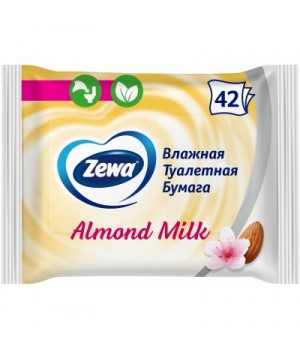 Влажная туалетная бумага Zewa Almond Milk 42 шт. (7322540796179)