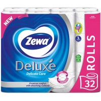 Папір туалетний Zewa Deluxe білий 3 шари 32 рулони (7322541343181)