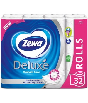Бумага туалетная Zewa Deluxe белая 3 слоя 32 рулона (7322541343181)