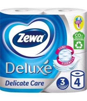 Туалетная бумага Zewa Deluxe белая 3 слоя 4 рулона (7322540313369)