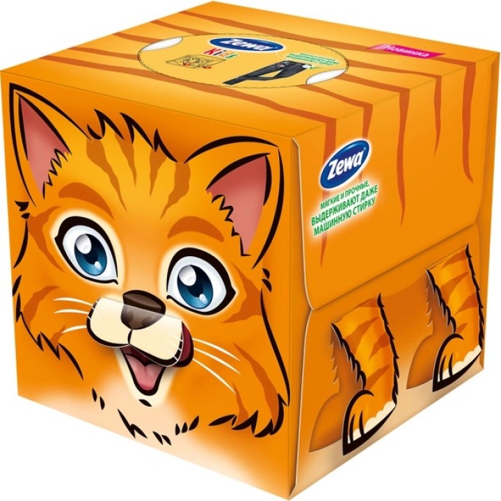 Серветки косметичні Zewa Kids 3D Box тришарові 60 шт. (7322540413977)