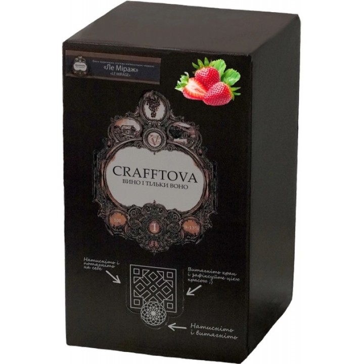 Вино Crafftova ординарне столове Ле Міраж Bag-in-box червоне напівсолодке 9-13% 10 л (4820261690118)