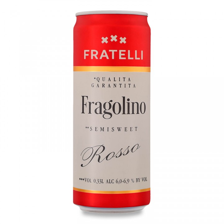 Напій винний Fragolino Fratelli Rosso червоний напівсолодкий  6-6.9%  0.33л (4820001729597)