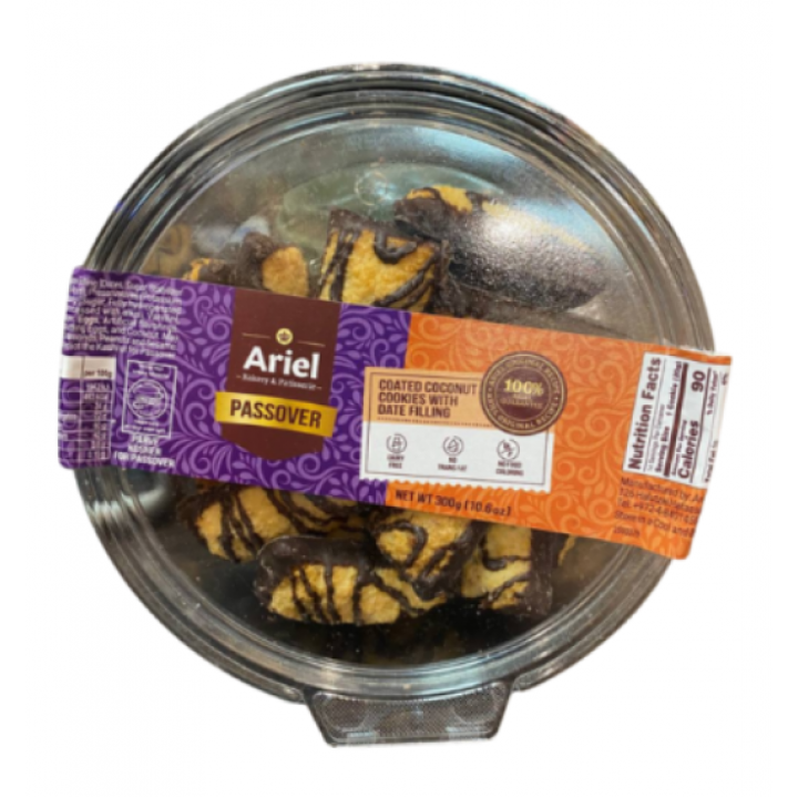 Кокосові печиво ARIEL Coated Coconut Cookies with Date Filling палички з шоколадом, 300 г