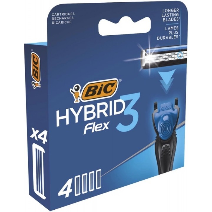 Сменные картриджи BIC Flex 3 Hybrid для бритья мужские 4 шт. (3086123480926)