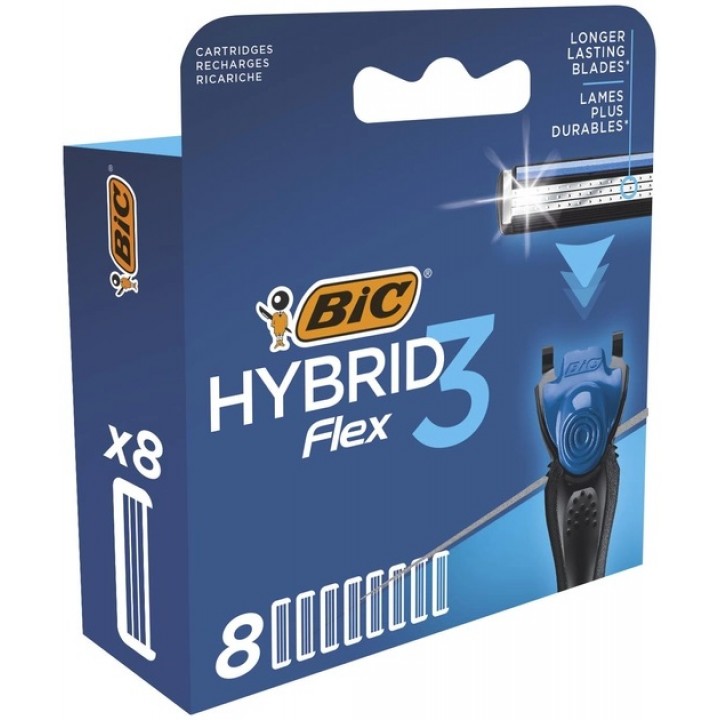 Змінні картриджі BIC Flex 3 Hybrid для гоління чоловічі 8 шт. (3086123480933)