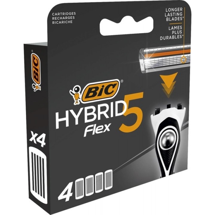 Змінні картриджі для гоління (леза) чоловічі BIC Flex 5 Hybrid 4 шт. (3086123644885)