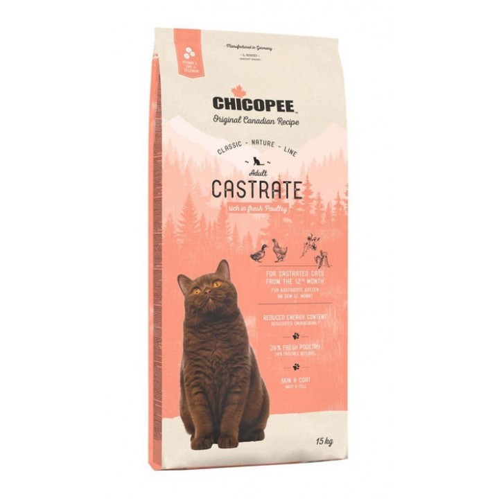 Сухий корм для котів Chicopee CNL Cat Adult Castrate з птицею 15 кг (4015598020671)