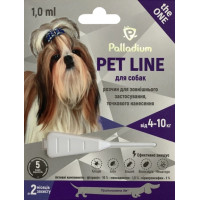 Краплі на холку від бліх, кліщів та гельмінтів Palladium Pet Line the One для собак вагою від 4 до 10 кг 1 мл (4820150205249)