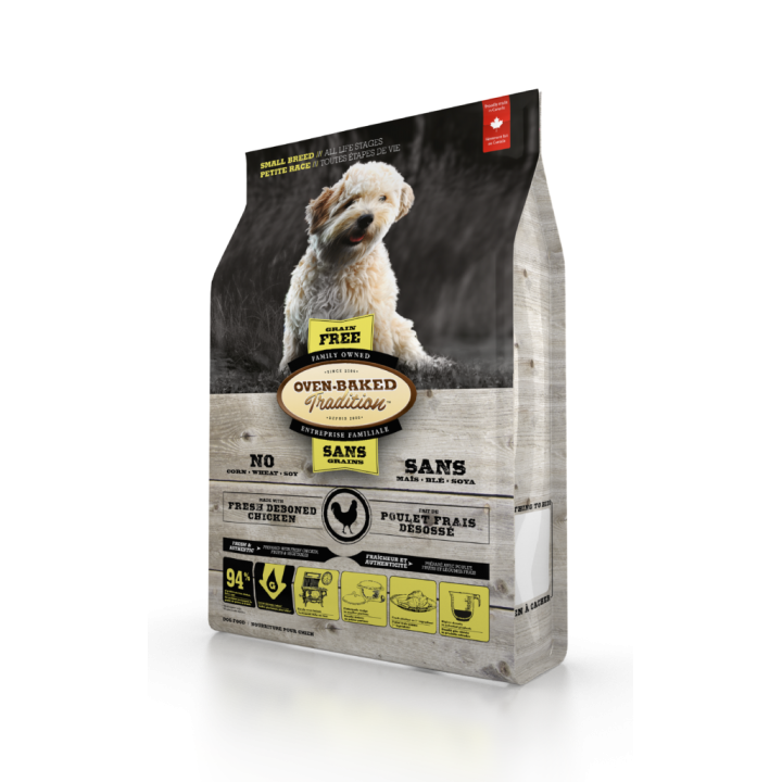 Сухий беззерновий корм для собак малих порід Oven-Baked Tradition Grain Free Adult Small Breed Chiken зі свіжим м'ясом курки 5.67 кг (669066098163)