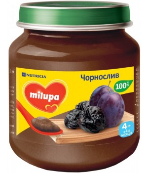 Детское пюре Milupa фруктовое Чернослив для детей с 4 месяцев 125 г (5900852051395)