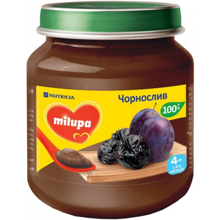 Детское пюре Milupa фруктовое Чернослив для детей с 4 месяцев 125 г (5900852051395)
