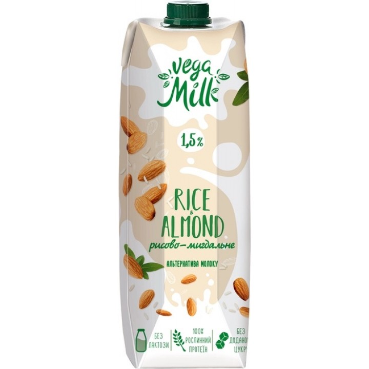 Напиток Vega Milk рисово-миндальный ультрапастеризованный 950 мл (4820192262088)