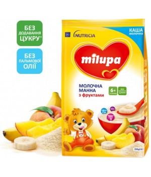 Каша Milupa молочна манна з фруктами 210 г (5900852930041)