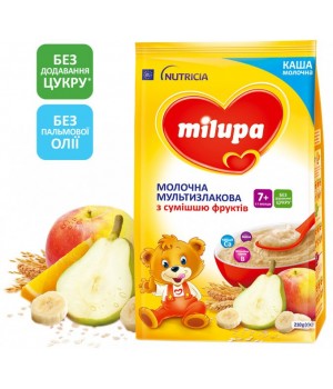 Каша Milupa молочна мультизлакова із сумішшю фруктів 210 г (5900852930010)