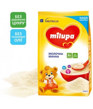 Каша Milupa молочная манная для детей от 6 месяцев 210 г (5900852930096)