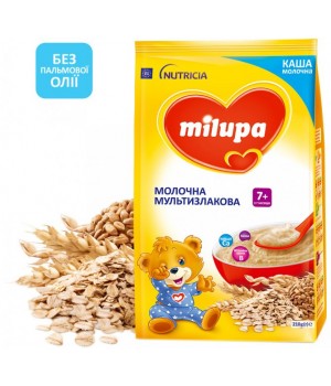 Каша Milupa молочна мультизлакова швидкорозчинна для дітей від 7 місяців 210 г (5900852047442)