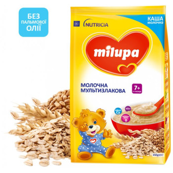 Каша Milupa молочная мультизлаковая быстрорастворимая для детей от 7 месяцев 210 г (5900852047442)