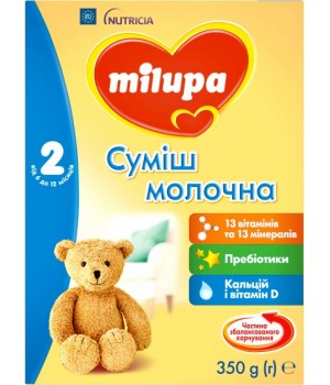 Cуміш молочна суха Milupa 2 для дітей з 6 до 12 місяців 350 г (5900852025501)