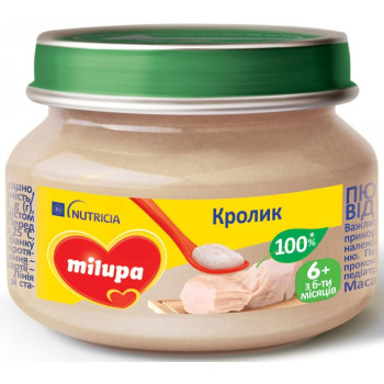 Пюре Milupa кролик, для детей от 6 мес. 80г (5900852043987)