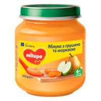 Детское пюре Milupa фруктовое Яблоко, груша и морковь для детей с 6 месяцев 125 г (5900852051418)