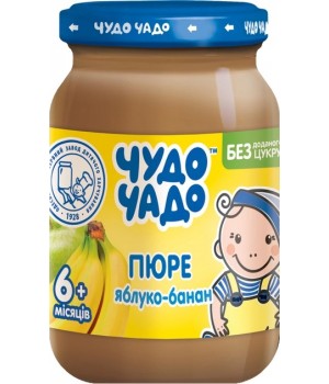 Дитяче пюре Чудо-Чадо Яблуко та банан без цукру з 6 місяців 170 г (4820016253353)