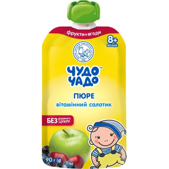 Фруктове пюре Чудо-Чадо Вітамінний салатик з 8 місяців 90 г (4820016253896)