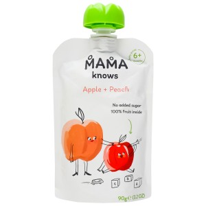 Пюре Mama knows яблочно-персиковое 90 г (4820016254459)