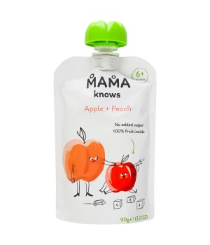 Пюре Mama knows яблочно-персиковое 90 г (4820016254459)