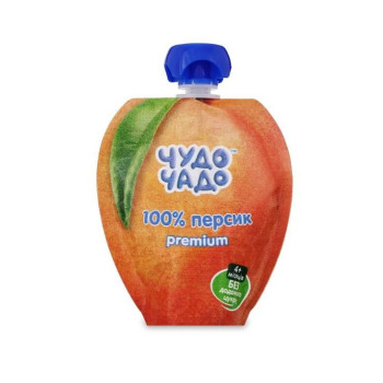 Фруктовое пюре Чудо-Чадо Персик без сахара 90г (4820016254121)