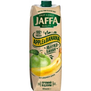 Сік Jaffa Pressed яблучно-банановий без цукру 0,95 л (4820192263832)